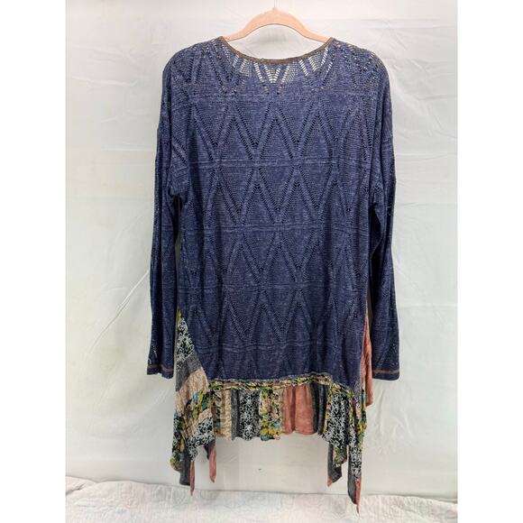 Oddy 1XL women’s blue Boho style top - Picture 8 of 11